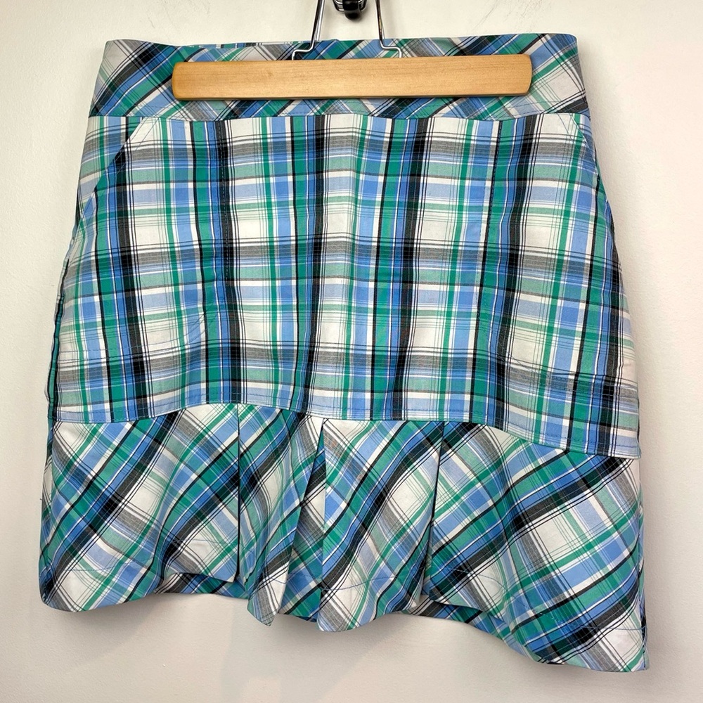 Dexim Golfwear Women Plaid Skort Skirt Box Pleat Made In Canada. Size 10